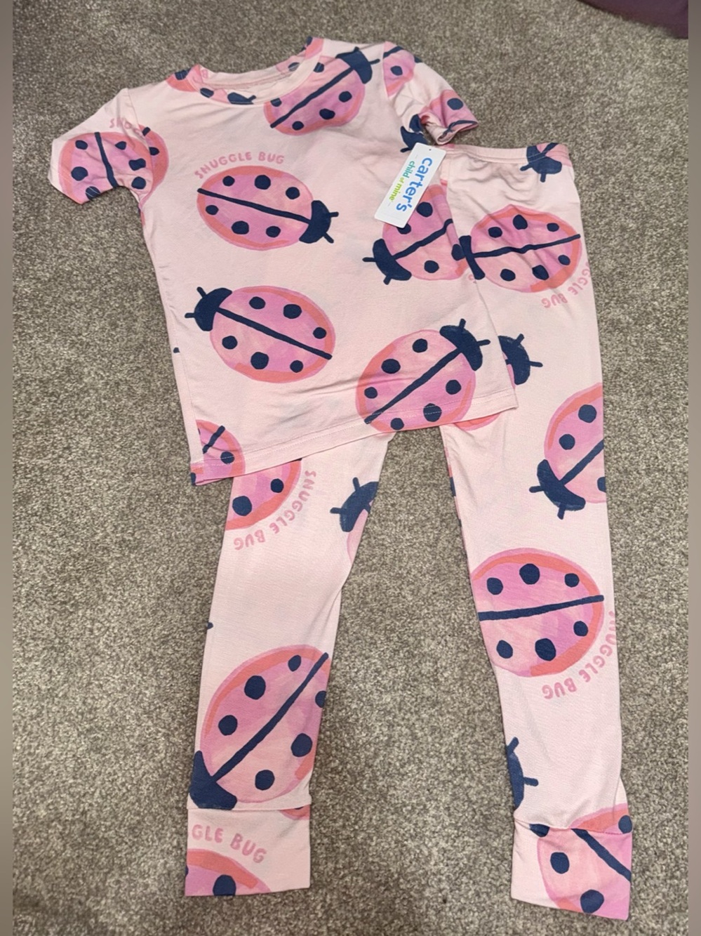 NWT-Carter’s Child of Mine Girls Pink Ladybug 2-Piece Pajama Set | Size: 5T